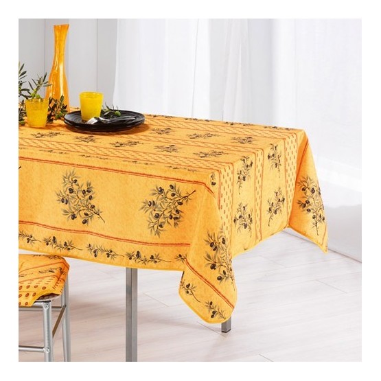 Nappe carrée 1m50 mimosa olivou jaune