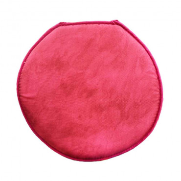 Galette de chaise ronde fleurie rouge d40cm en coton - clivie