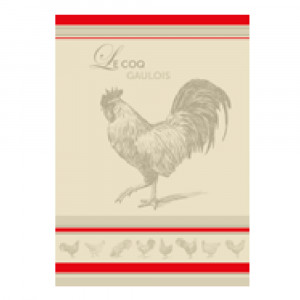 torchon coq gaulois-ecru-coton-jacquard-nice-mctissus-essuie main