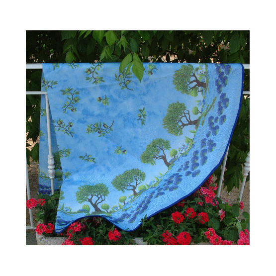 nappe-ronde-180cm-provençale-polyester-bleu-olive-olivier-champs-de-lavande-arbre-antitache-infroissable