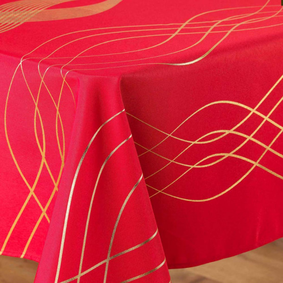 nappe-ronde-polyester-180-cm-rouge-or-elona-antitache-infroissable