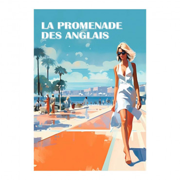 torchon-main-vaisselle-coton-pinup-plage-la promenade des Anglais-bord de mer-provençale-côte d'azur-bord-de-mer