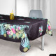 nappe tx57v1 - perroquet - noire - polyester - antitache- infroissable - sans repassage - rectangle - tropical