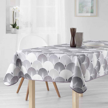 nappe - 2020v1 - gris - petit motif - provençale - antitache - infroissable - entretien facile - motif coquille