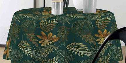 Nappe ronde 180 cm Naturine vert et or Anti tache et Infroissable