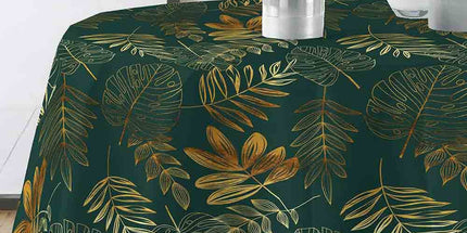 Nappe ronde 180 cm Naturine vert et or Anti tache et Infroissable