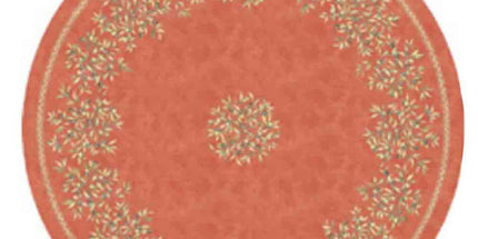 Nappe Ronde 1m80 Coton Enduit plastifié oliveraie Terracotta