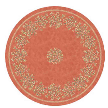 Nappe Ronde 1m80 Coton Enduit plastifié oliveraie Terracotta
