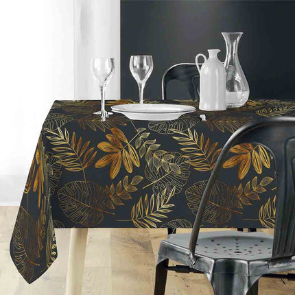 Nappe rectangle 200 cm x 150 cm Naturine anthracite et or Anti tache et Infroissable