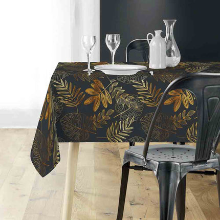Nappe rectangle 200 cm x 150 cm Naturine anthracite et or Anti tache et Infroissable