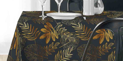 Nappe rectangle 240 cm x 150 cm Naturine anthracite et or Anti tache et Infroissable