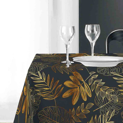 Nappe rectangle 240 cm x 150 cm Naturine anthracite et or Anti tache et Infroissable