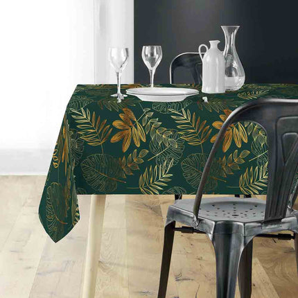 Nappe rectangle 200 cm x 150 cm Naturine vert et or Anti tache et Infroissable
