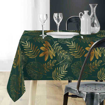 Nappe rectangle 200 cm x 150 cm Naturine vert et or Anti tache et Infroissable
