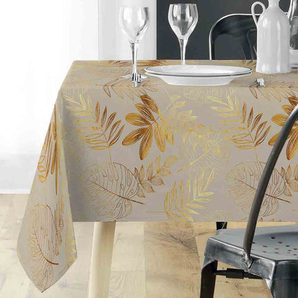 Nappe rectangle 240 cm x 150 cm Naturine naturel et or Anti tache et Infroissable