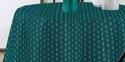 Nappe ronde 180 cm Lutecia Emeraude – Polyester antitache et infroissable
