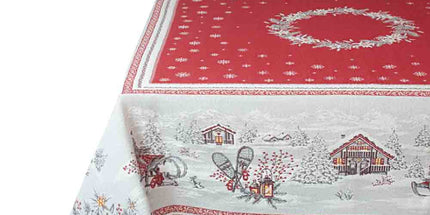 Nappe Savoie Rouge 260 x 145 cm Jacquard
