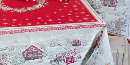Nappe Savoie Rouge 260 x 145 cm Jacquard