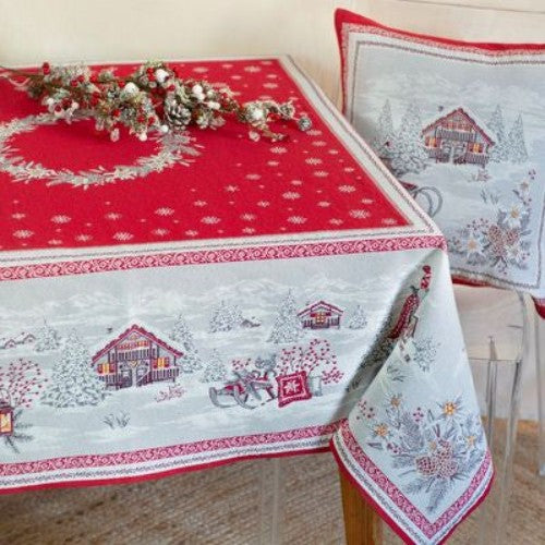 Nappe Savoie Rouge 260 x 145 cm Jacquard