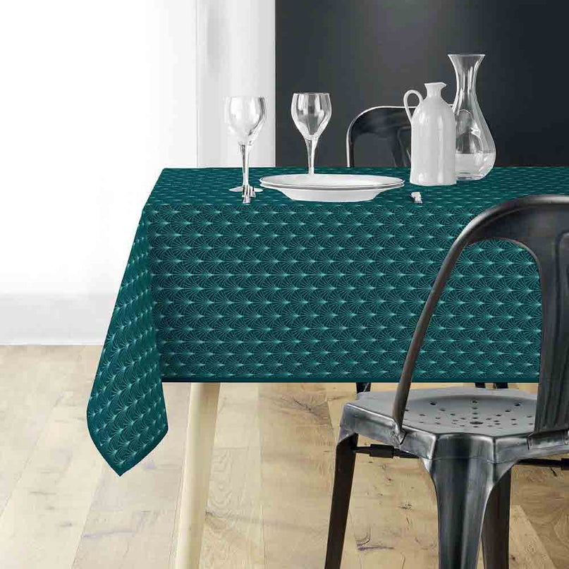Nappe rectangle 200 x 150 cm Lutecia Emeraude – Polyester antitache et infroissable