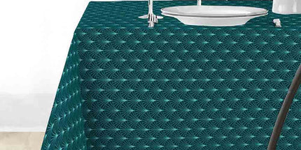 Nappe rectangle 200 x 150 cm Lutecia Emeraude – Polyester antitache et infroissable