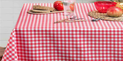 Nappe rectangle vichy rouge 2m x 1m50 polyester anti tache et infroissable