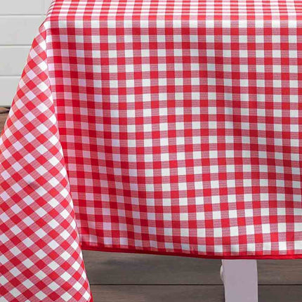 Nappe rectangle vichy rouge 2m x 1m50 polyester anti tache et infroissable