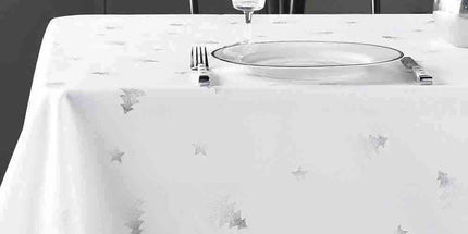 Nappe SAPIN blanc argent Noël 3m50 x 1m50 anti tache infroissable