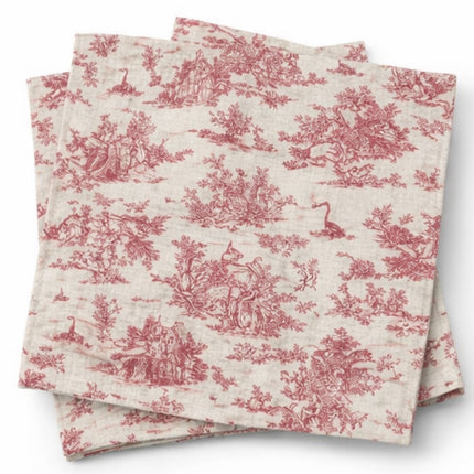 Serviette de table Toile de Jouy Mini pastorale LR coton 45 cm x 45 cm