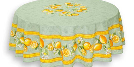 Nappe ronde coton citron vert 1m80