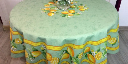 Nappe ronde coton citron vert 1m80