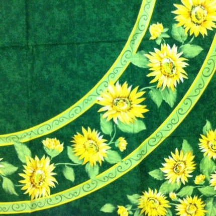Nappe tournesol vert coton 2m50/1m60