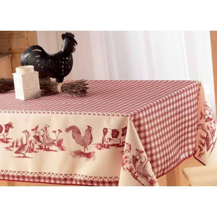 Nappe Basse cour rouge 2m40/1m50 anti tache infroissable