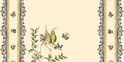 Serviette faïence de Moustiers bleu