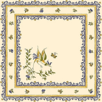 Serviette faïence de Moustiers bleu