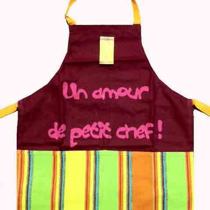 Tablier enfant couleur aubergine : Un amour de petit chef !