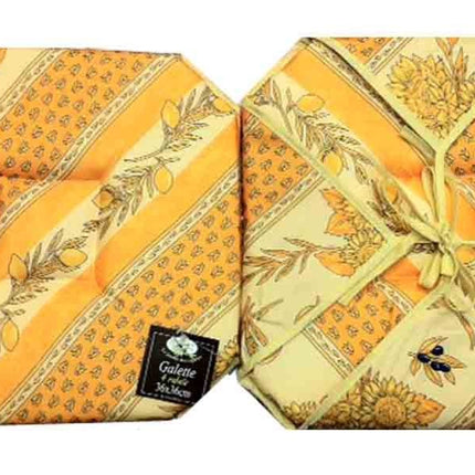 Coussin de chaise 4 rabats tournesol abeille jaune