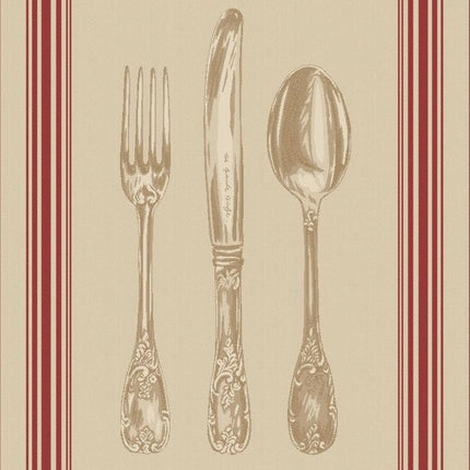Lot de 3 Torchons coton tissé Jacquard bistrot
