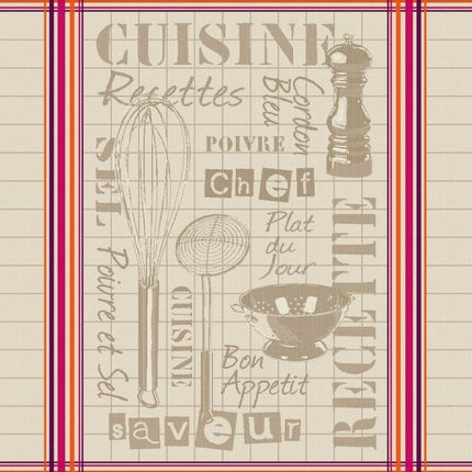 Lot de 3 Torchons coton tissé Jacquard cuisine