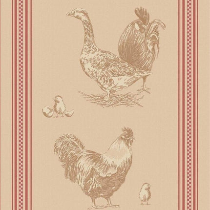 Lot de 3 Torchons coton tissé Jacquard plumage