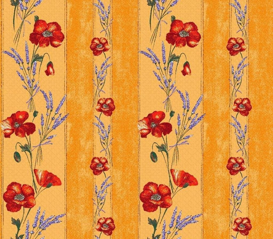 Nappe  coton coquelicot lavande jaune 1m55/1m20