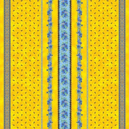 Nappe  coton enduit plastifiée tradition jaune 2 m / 1m55
