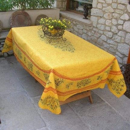 Nappe coton olive les baux jaune 2m50/1m60