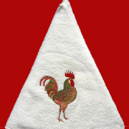 Essuie main rond en éponge coq écru