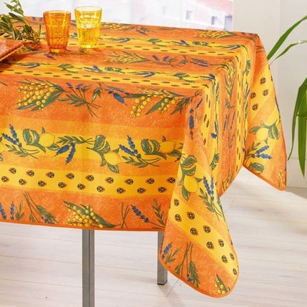 Nappe anti tache infroissable  mimosa lavande citron orange  2m / 1m50