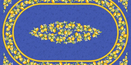Nappe coton citron bleu  2m50/1m55