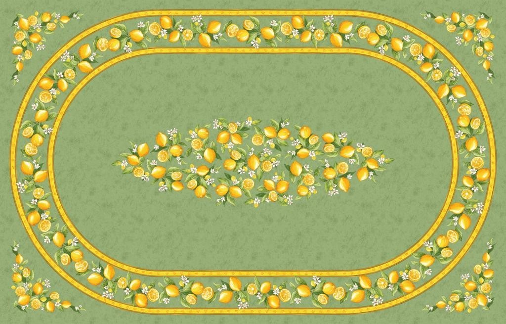 Nappe coton citron vert  2m50/1m55