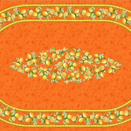 Nappe coton citron orange  2m50/1m55