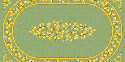 Nappe coton enduit  plastifiée citron vert 2m50 / 1m55