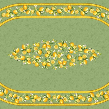 Nappe coton enduit  plastifiée citron vert 2m50 / 1m55